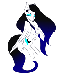 Size: 1200x1600 | Tagged: safe, artist:minelvi, oc, oc only, oc:cyan crystal, pegasus, pony, ear piercing, eyelashes, eyes closed, female, makeup, mare, pegasus oc, piercing, rearing, simple background, solo, transparent background, wings