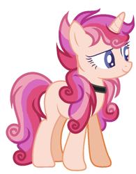 Size: 714x914 | Tagged: safe, artist:ccartfulgrl, artist:donidyde, oc, oc only, oc:skater sweet, pony, unicorn, accessory, base used, jewelry, magical lesbian spawn, necklace, next generation, offspring, parent:scootaloo, parent:sweetie belle, parents:scootabelle, simple background, solo, white background
