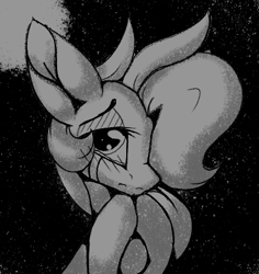 Size: 408x433 | Tagged: safe, artist:luxsimx, oc, oc only, oc:efflorescence, pony, crying, female, mare, monochrome, sad, sketch, solo