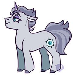 Size: 1058x1051 | Tagged: safe, artist:dalecarlian, oc, oc only, oc:sterling silver, pony, unicorn, magical lesbian spawn, male, offspring, parent:maud pie, parent:rarity, parents:rarimaud, simple background, stallion, white background