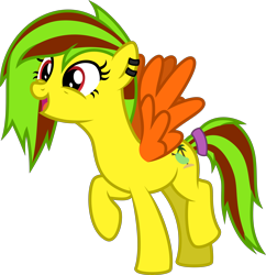 Size: 4000x4140 | Tagged: safe, artist:melisareb, oc, oc only, oc:mango island, pegasus, pony, 2021 community collab, derpibooru community collaboration, absurd resolution, female, mare, scrunchie, simple background, solo, transparent background, vector