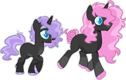 Size: 3948x2527 | Tagged: safe, artist:kurosawakuro, oc, oc only, pony, unicorn, base used, female, high res, male, mare, offspring, parent:fluttershy, parent:king sombra, parents:sombrashy, simple background, stallion, transparent background