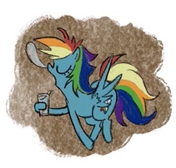 Size: 451x431 | Tagged: safe, artist:laya-21, rainbow dash, pegasus, pony, g4, glass, simple background, sleeping, solo, water