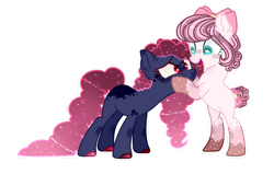 Size: 1280x816 | Tagged: safe, artist:ocelly, oc, oc only, oc:eclipse, oc:sweet cake, earth pony, pony, base used, female, mare, simple background, transparent background
