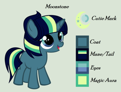 Size: 2052x1556 | Tagged: safe, artist:lominicinfinity, oc, oc only, oc:moonstone, pony, unicorn, female, filly, reference sheet, simple background, solo