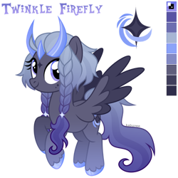 Size: 1024x1024 | Tagged: safe, artist:kabuvee, oc, oc only, oc:twinkle firefly, pegasus, pony, female, mare, reference sheet, solo, two toned wings, wings