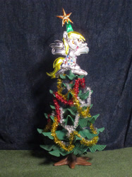 Size: 2217x2957 | Tagged: safe, alternate version, artist:malte279, part of a set, derpy hooves, g4, christmas, christmas tree, craft, hearth's warming eve, hearth's warming tree, high res, holiday, irl, metal foil, photo, relief, tree