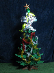 Size: 2149x2867 | Tagged: safe, alternate version, artist:malte279, part of a set, derpy hooves, g4, christmas, christmas tree, craft, hearth's warming eve, hearth's warming tree, high res, holiday, irl, metal foil, photo, relief, tree