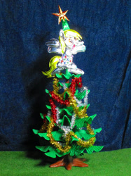 Size: 774x1033 | Tagged: safe, alternate version, artist:malte279, part of a set, derpy hooves, g4, christmas, christmas tree, craft, hearth's warming eve, hearth's warming tree, holiday, irl, metal foil, photo, relief, tree