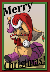 Size: 3541x5016 | Tagged: safe, artist:playful wings, scootaloo, g4, belly button, candy, candy cane, christmas, cute, cutealoo, food, hair, hat, holiday, legs, merry christmas, santa hat, wings