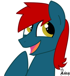 Size: 900x972 | Tagged: safe, artist:amgiwolf, oc, oc only, earth pony, pony, bust, earth pony oc, open mouth, simple background, smiling, solo, transparent background