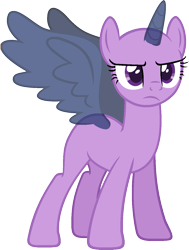 Size: 999x1324 | Tagged: safe, artist:pegasski, oc, oc only, alicorn, pony, g4, the beginning of the end, alicorn oc, bald, base, eyelashes, female, frown, horn, mare, open mouth, simple background, solo, transparent background, transparent horn, transparent wings, wings