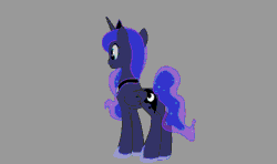 Size: 1100x650 | Tagged: safe, artist:hydrusbeta, princess luna, alicorn, pony, g4, animated, cute, dithering, female, gray background, mare, simple background, smiling, solo, turnaround