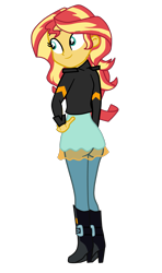 Size: 1015x1720 | Tagged: safe, artist:gmaplay, sunset shimmer, equestria girls, g4, boots, shoes, simple background, solo, transparent background