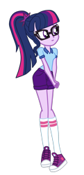 Size: 1297x2675 | Tagged: safe, artist:gmaplay, sci-twi, twilight sparkle, equestria girls, g4, camp everfree outfits, clothes, converse, everfree customs, shoes, simple background, socks, solo, transparent background