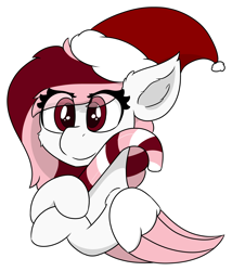 Size: 5114x5987 | Tagged: safe, artist:skylarpalette, oc, oc only, oc:toricelli, pegasus, pony, bust, candy, candy cane, cheek fluff, christmas, cute, ear fluff, female, fluffy, food, happy, hat, holiday, mare, pegasus oc, santa hat, simple background, simple shading, smiling, solo, transparent background, wings
