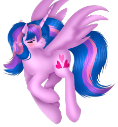 Size: 1163x1248 | Tagged: source needed, useless source url, safe, artist:muhammad yunus, oc, oc only, oc:hsu amity, alicorn, pony, alicorn oc, bedroom eyes, blushing, heart, horn, looking at you, medibang paint, missing accessory, no glasses, not twilight sparkle, simple background, solo, transparent background, used, wings