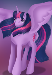 Size: 793x1134 | Tagged: source needed, safe, artist:muhammad yunus, twilight sparkle, alicorn, pony, g4, the last problem, female, mare, medibang paint, older, older twilight, older twilight sparkle (alicorn), princess twilight 2.0, smiling, solo, twilight sparkle (alicorn), used, wings