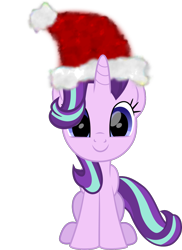 Size: 1159x1591 | Tagged: safe, artist:php178, derpibooru exclusive, part of a set, starlight glimmer, pony, unicorn, g4, .svg available, christmas, cute, glimmerbetes, happy, hat, holiday, inkscape, lincolnbrewsterfan is trying to murder us, lincolnbrewsterfan's christmas ponies, looking at you, santa hat, simple background, sitting, smiling at you, solo, svg, transparent background, vector, weapons-grade cute, winter
