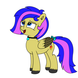 Size: 4096x4096 | Tagged: safe, artist:mangoswirl13, oc, oc only, oc:mangoswirl, pony, 2021 community collab, derpibooru community collaboration, ahegao, bowtie, collar, colored wings, colored wingtips, female, open mouth, simple background, solo, tongue out, transparent background