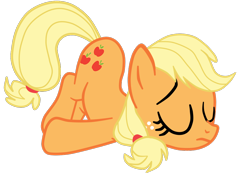 Size: 1106x769 | Tagged: safe, artist:gmaplay, applejack, earth pony, pony, g4, mmmystery on the friendship express, applebutt, ass up, butt, eyes closed, face down ass up, plot, recolor, simple background, solo, transparent background, unconscious, vector