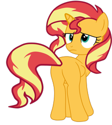 Size: 2665x2965 | Tagged: safe, artist:gmaplay, sunset shimmer, pony, unicorn, g4, rarity investigates, bunset shimmer, butt, high res, plot, simple background, solo, transparent background, vector