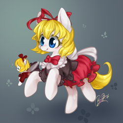 Size: 2000x2000 | Tagged: safe, artist:狄优优, pony, bow, clothes, crossover, cute, doll, dress, female, high res, mare, medicine melancholy, ponified, skirt, touhou, toy