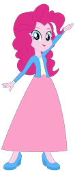 Size: 264x600 | Tagged: safe, artist:cartoonmasterv3, pinkie pie, equestria girls, g4, alternate universe, clothes, humanized, long skirt, simple background, skirt, solo, transparent background, vector, wizarding world