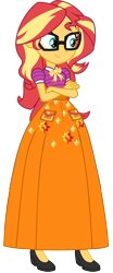 Size: 867x2094 | Tagged: safe, alternate version, artist:cartoonmasterv3, sunset shimmer, human, equestria girls, g4, clothes, humanized, long skirt, simple background, skirt, solo, transparent background, vector