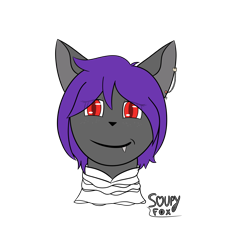 Size: 3000x3000 | Tagged: safe, artist:soupyfox, oc, oc only, oc:vera, bat pony, pony, bat pony oc, bust, commission, grin, high res, looking at you, portrait, simple background, smiling, smiling at you, smirk, solo, transparent background