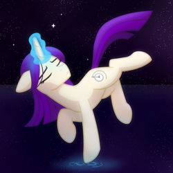 Size: 2048x2048 | Tagged: safe, artist:whitequartztheartist, oc, oc only, oc:nifty sway, pony, unicorn, floating, high res, magic, solo, space