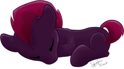 Size: 1246x700 | Tagged: safe, artist:shadowblazearts, fizzlepop berrytwist, tempest shadow, pony, unicorn, g4, blank flank, blank flank tempest, cute, eyes closed, female, filly, filly tempest shadow, lying down, prone, simple background, sleeping, solo, tempestbetes, transparent background, younger