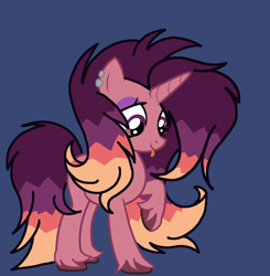 Size: 1830x1870 | Tagged: safe, artist:circuspaparazzi5678, oc, oc only, oc:firework burst, pony, unicorn, base used, ear piercing, earring, eyeshadow, jewelry, magical lesbian spawn, makeup, offspring, parent:sunset shimmer, parent:twilight sparkle, parents:sunsetsparkle, piercing, solo, tongue out, tongue piercing