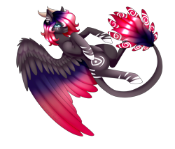 Size: 2100x1800 | Tagged: safe, artist:minelvi, oc, oc only, dracony, dragon, hybrid, pony, horns, leonine tail, simple background, solo, transparent background, wings
