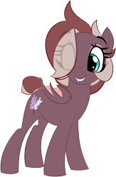 Size: 994x1525 | Tagged: artist needed, safe, oc, oc only, oc:efflorescence, bat pony, pony, 2021 community collab, derpibooru community collaboration, female, makeup, mare, show accurate, simple background, solo, transparent background, wings