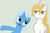 Size: 1361x909 | Tagged: safe, artist:jadeharmony, prince blueblood, trixie, pony, unicorn, g4, female, gray background, male, mare, ship:bluetrix, shipping, simple background, stallion, straight