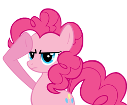 Size: 799x660 | Tagged: safe, artist:woodyramesses17, pinkie pie, earth pony, pony, g4, bust, female, mare, rainbow dash salutes, salute, serious, simple background, solo, transparent background, vector