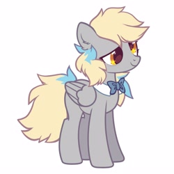 Size: 2500x2500 | Tagged: safe, artist:mirtash, derpy hooves, pegasus, pony, g4, alternate universe, bowtie, cute, derpabetes, female, high res, mare, redesign, simple background, solo, white background