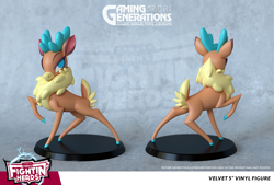 Size: 1000x675 | Tagged: safe, artist:andrew hickinbottom, velvet (tfh), deer, them's fightin' herds, 3d, community related, female, multeity, solo, statuette