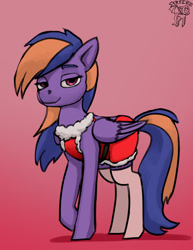 Size: 900x1165 | Tagged: safe, artist:warskunk, pegasus, pony, christmas outfit, female, looking at you, solo
