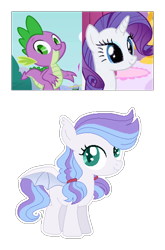 Size: 358x543 | Tagged: safe, artist:legendarty, rarity, spike, dracony, hybrid, g4, female, interspecies offspring, male, offspring, parent:rarity, parent:spike, parents:sparity, ship:sparity, shipping, straight