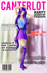 Size: 1650x2550 | Tagged: safe, artist:cariasdaniel, rarity, human, equestria girls, g4, clothes, female, magazine cover, solo, text