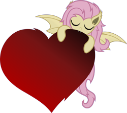 Size: 3500x3087 | Tagged: source needed, safe, artist:godoffury, fluttershy, bat pony, pony, g4, bat ponified, female, flutterbat, heart, hearts and hooves day, high res, holiday, race swap, simple background, solo, transparent background, valentine's day, vector