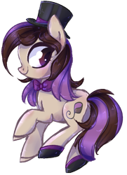 Size: 425x588 | Tagged: safe, artist:misspinka, oc, oc only, oc:bowtie, earth pony, pony, female, hat, mare, simple background, solo, top hat, transparent background