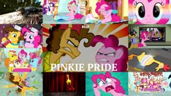 Size: 1980x1115 | Tagged: safe, edit, edited screencap, editor:quoterific, screencap, applejack, boneless, carrot cake, cheese sandwich, cup cake, fluttershy, gummy, pinkie pie, pound cake, pumpkin cake, rainbow dash, rarity, spike, twilight sparkle, alicorn, pony, g4, pinkie pride, collage, irl, mane six, photo, twilight sparkle (alicorn)