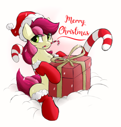 Size: 1995x2100 | Tagged: safe, artist:d.w.h.cn, roseluck, earth pony, pony, g4, christmas, clothes, female, flower, holiday, mare, rose, socks, solo