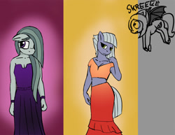 Size: 1280x989 | Tagged: safe, artist:warskunk, limestone pie, marble pie, earth pony, anthro, g4, clothes, dress