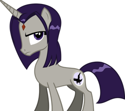 Size: 1024x912 | Tagged: safe, artist:fallingrain22, pony, unicorn, crossover, ponified, raven (dc comics), solo, teen titans go