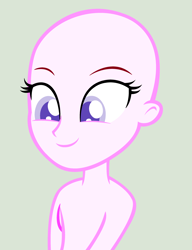 Size: 2536x3296 | Tagged: safe, artist:riariirii2, oc, oc only, equestria girls, g4, bald, base, bust, eyelashes, gray background, high res, simple background, smiling, solo