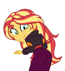 Size: 1026x1121 | Tagged: safe, artist:gmaplay, sunset shimmer, equestria girls, equestria girls series, g4, sunset's backstage pass!, spoiler:eqg series (season 2), ass, bunset shimmer, butt, female, simple background, solo, transparent background